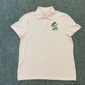 Disney Mickey Mouse Women's Logo Tennis Polo Shirt Sleeve Shirt Pink MEDIUM